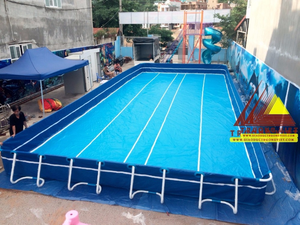 Bể bơi di động khung kim loại 9,6m X 24,6m